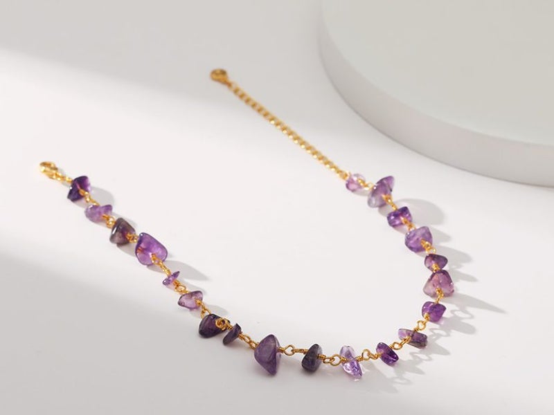Anklet Purple Crystal 18K Gold Plated Anklet Carousel 4