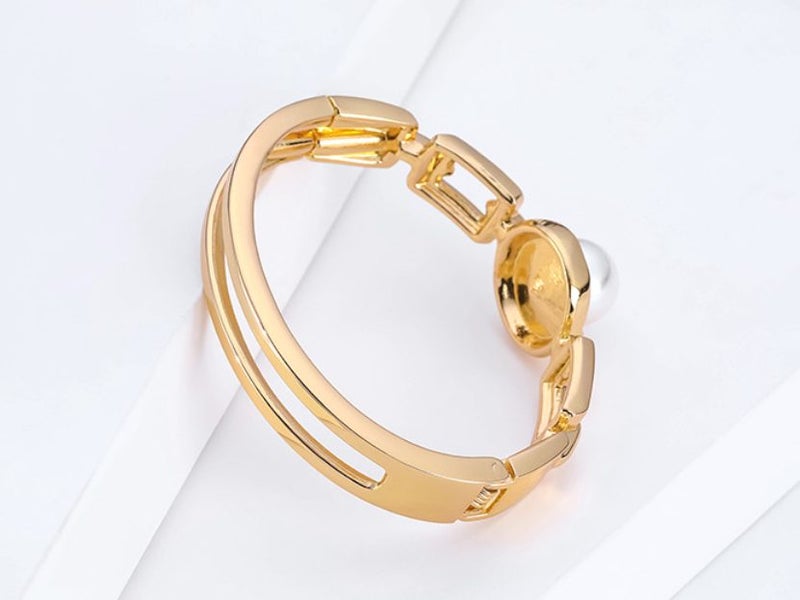 Bracelet Pearl Hollow CZ Diaminds 18K Gold Plated Bracelet Carousel 4