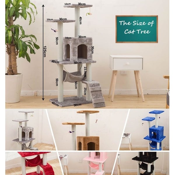 125CM Cat Tree House Scratching Post Condo - BEIGE Carousel 3