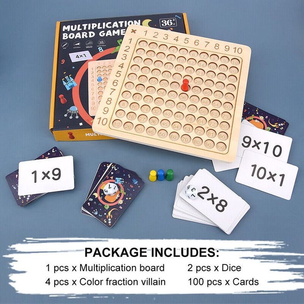 Wooden Montessori Multiplication Board Game Math Educational Learning 3665102 Carousel 1