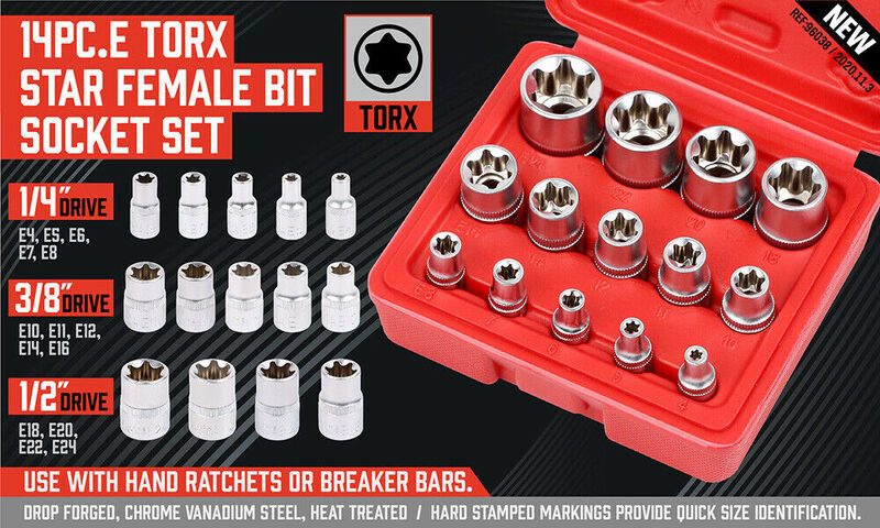 HORUSDY Torx Socket Set Female Start Bit Set 2037222 Carousel 7