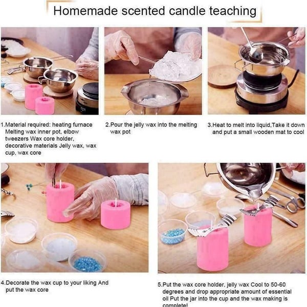 Silicone Candle Moulds Bee Aromatherapy Molds Candle Wicks Kit I1693PK0 Carousel 2