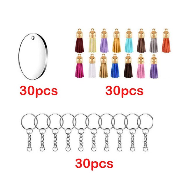 Acrylic Oval Discs Keychain Blanks Vinyl Making Kit I1389MZ0 Carousel 1