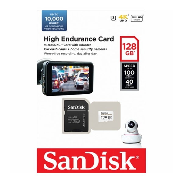 SanDisk 128GB High Endurance Micro SD Card SDXC UHS-I Dash and Surveillance Cam Carousel 1
