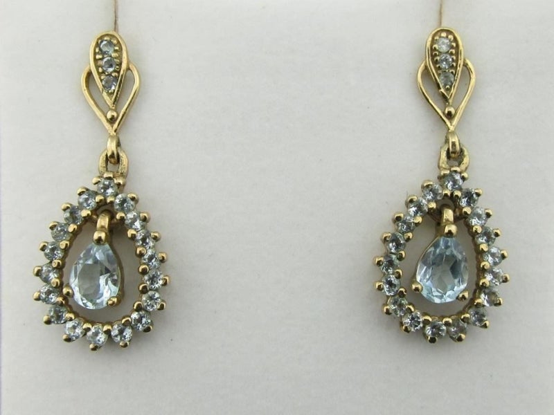 Magnificent 9ct Blue Topaz Earrings Carousel 1