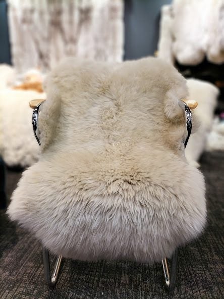 100% New Zealand Made Premium Long Wool Sheepskin Rug - Dyed Stone Color Carousel 2