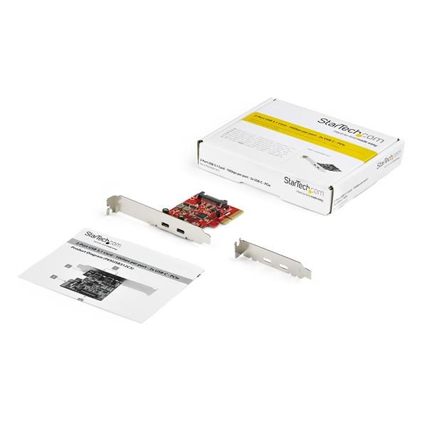 PCIe USB 3.1 Card - 2x USB 3.1 Type C Gen 2 10Gbps PCI Express Carousel 2