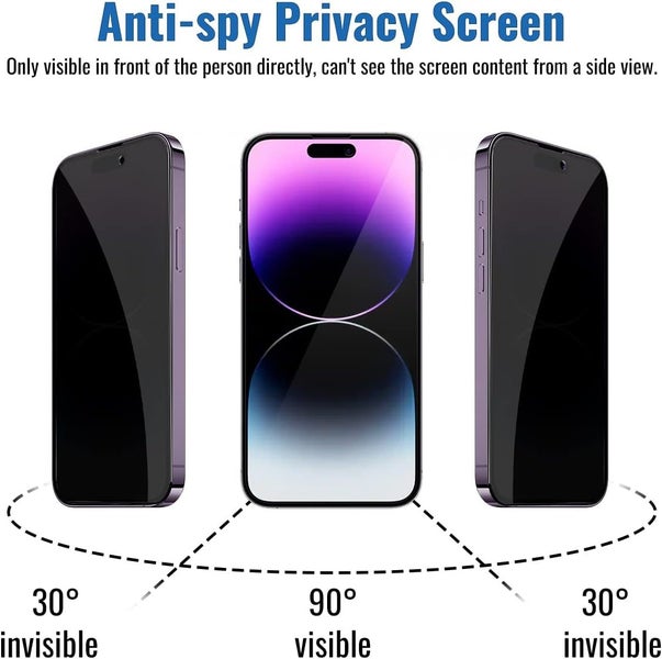 Anti Peep Spy Privacy Tempered Glass iPhone 15 Screen Protector for iPhone 15 Carousel 2