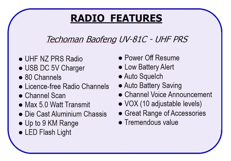 3x Baofeng UV-81C 5 WATT (HIGH POWER) UHF CB Walkie Talkies - 80 Channels Carousel 2