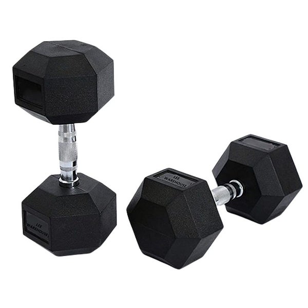 2 x 50kg Hex Dumbbells Silver Handle Premium Carousel 1