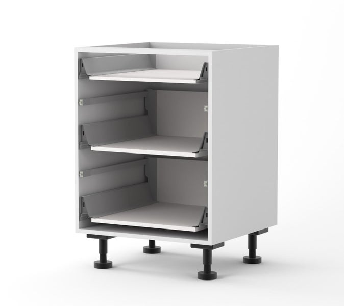 600mm wide 3 drawers - White Body/Black runners Carousel 2