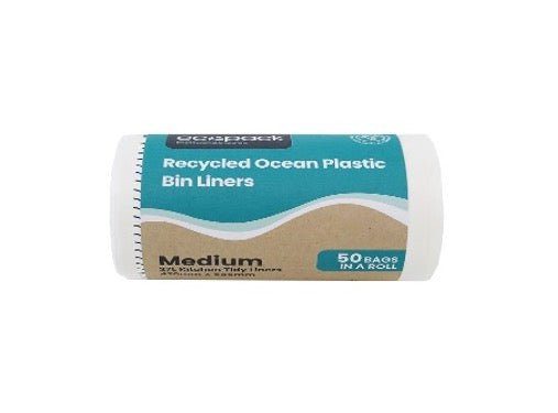 Ocean/Recycled Plastic Bin Liners 27L M, White, 40 Rolls x 50's (2000 bags) Carousel 1