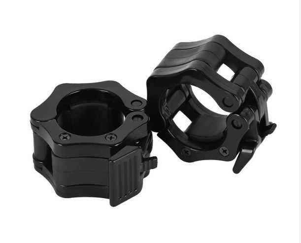 Olympic Barbell Clamps Bar Locks Collar Clips 2PCS Black Only Carousel 1