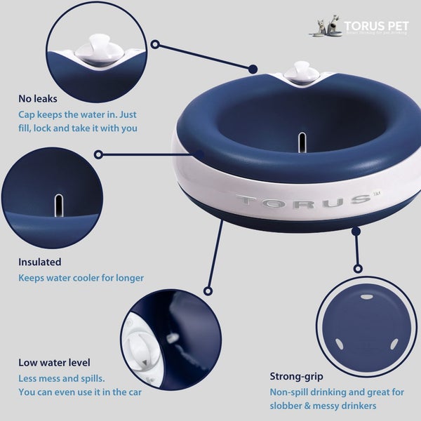 TORUS™ DOG WATER BOWL 2 LITRE BLUE Carousel 1