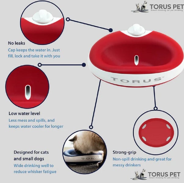 TORUS™ DOG WATER BOWL 1 LITRE RED Carousel 1