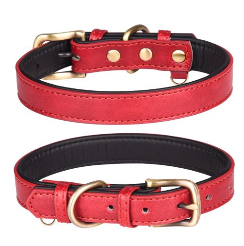 Adjustable Strong Heavy Duty PU Leather Dog Collar Neck Strap for Large Dogs Carousel 2
