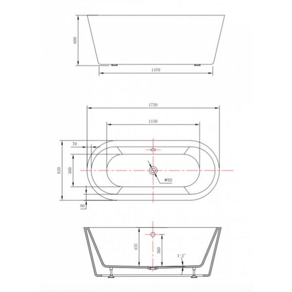 Freestanding Bath 6815 1720mm - Lennox Bathroom CHCH Carousel 4