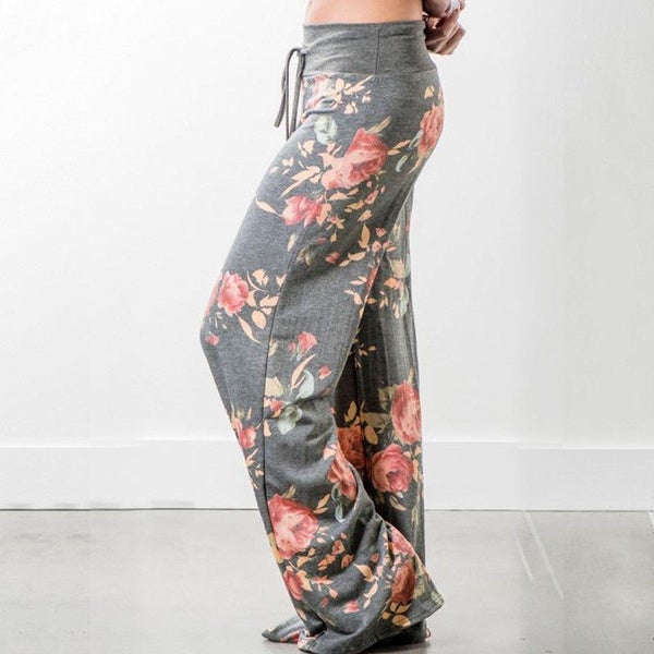 Grey Blossom Charm Floral Relaxed Wide Leg Baggy Pants 2359956 Carousel 5