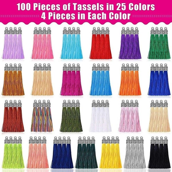 Pendant Tassel DIY Keychain Silky Tassels Jewellery Making x 100 I1420MZ0 Carousel 1