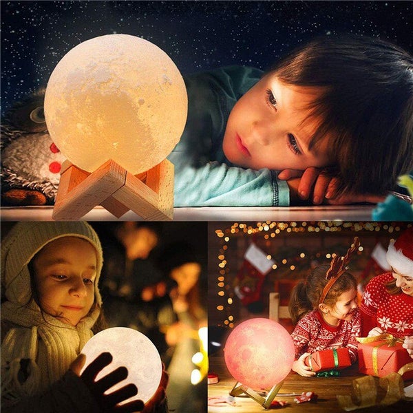LED Night Light Rechargeable 3D Print Moon Lamp Touch Moon Lamp Carousel 7