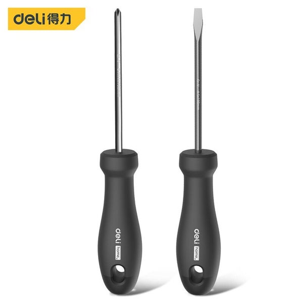 Deli 2pcs Hand Tool Set Screwdriver Household Plum Screwdriver Large Carousel 2