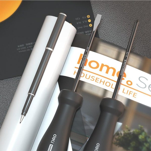 Deli 2pcs Hand Tool Set Screwdriver Household Plum Screwdriver Large Carousel 7