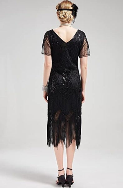 Flapper Dress Gatsby Ball Evening Dress Womens Clothing Size 16 J2151BK7 Carousel 12