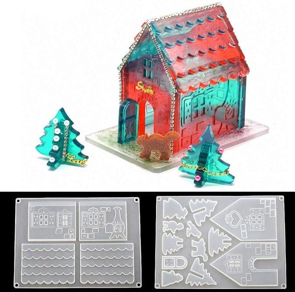 Resin Moulds Silicone Christmas House Molds I1080WT0 Carousel 2