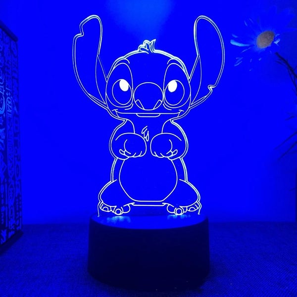 Cartoon Stitch Figurine 3D LED Light Children LED Night Light USB Carousel 2