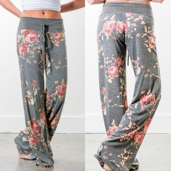 Grey Blossom Charm Floral Relaxed Wide Leg Baggy Pants 2359956 Carousel 1