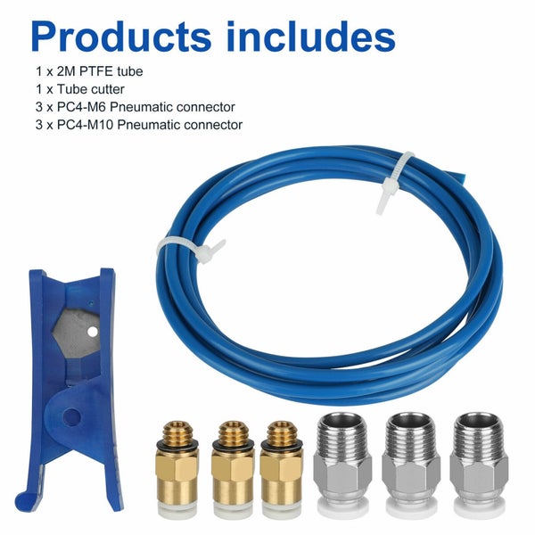 PTFE Tube 3D Printer Filament Tube + Cutter+ M6 M10 Connector Carousel 9
