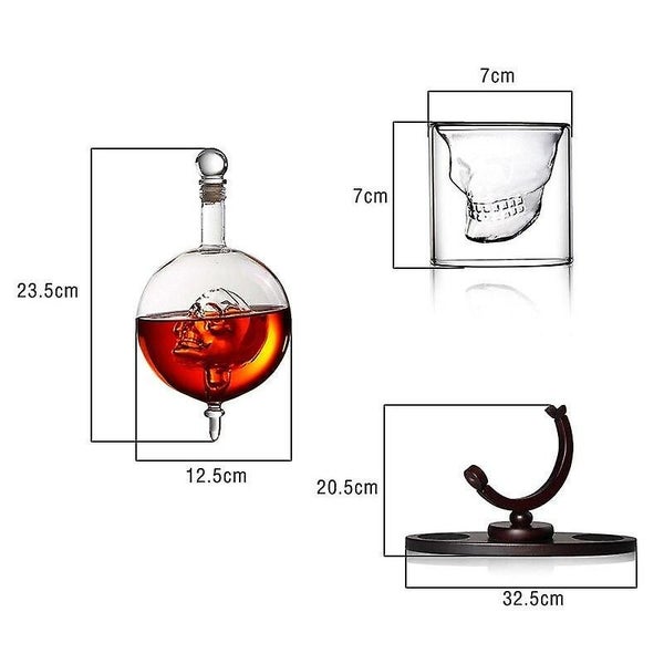Glass Skull Bottle Set Whiskey Home Bar Decor Red Wine Decanter63620031990787114