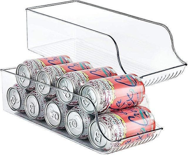 2PCS Fridge Organizer Bins Can Drink Dispenser Holder Refrigerator Freezer Carousel 1