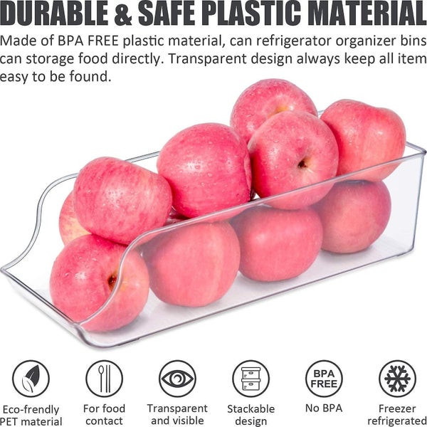 2PCS Fridge Organizer Bins Can Drink Dispenser Holder Refrigerator Freezer Carousel 2