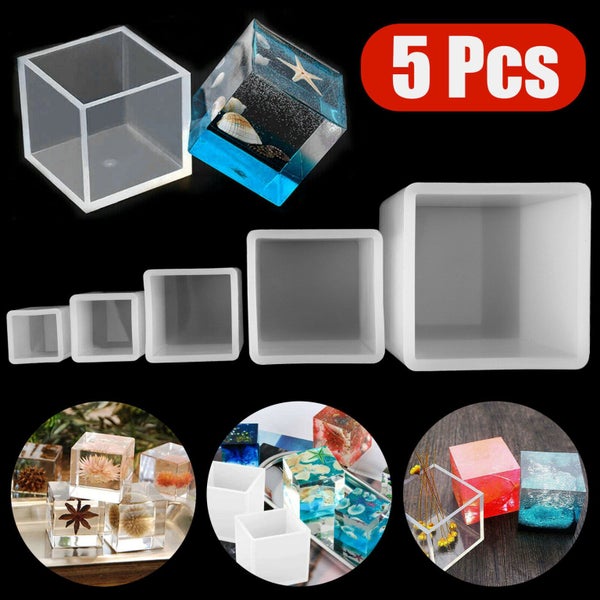 Square Cube Silicone Mould Epoxy Resin Molds DIY Pendants Making Craft Carousel 1