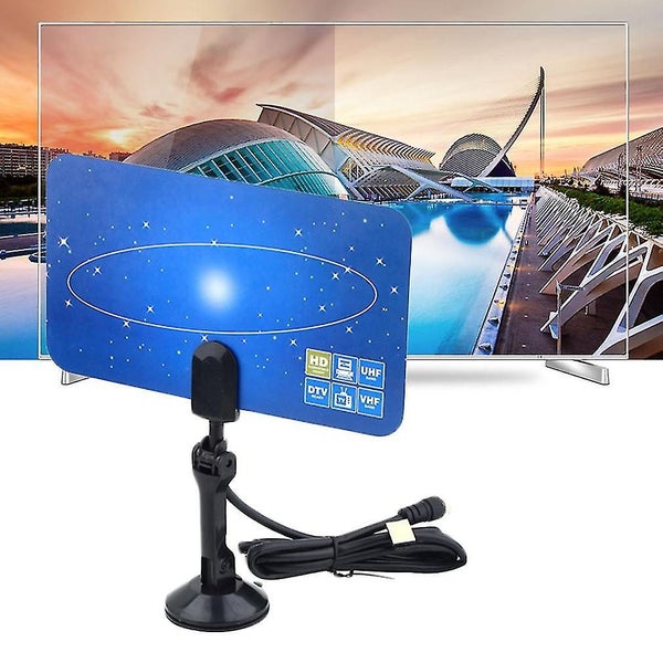 Digital Indoor Tv Antenna Hdtv Dtv Box Ready Hd Vhf Uhf Flat Design High Gain Carousel 1