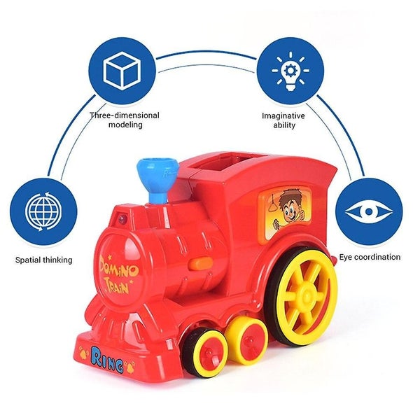 Automatic Laying Domino Brick Train Car Set Sound Light Kids Girl Boys|Domino Carousel 2