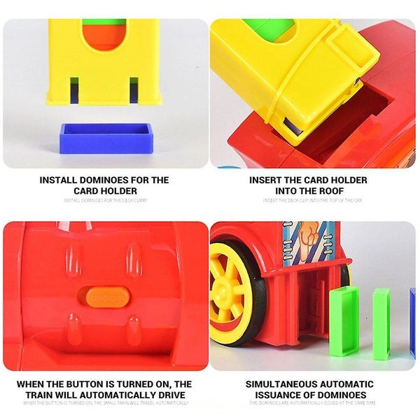 Automatic Laying Domino Brick Train Car Set Sound Light Kids Girl Boys|Domino Carousel 5
