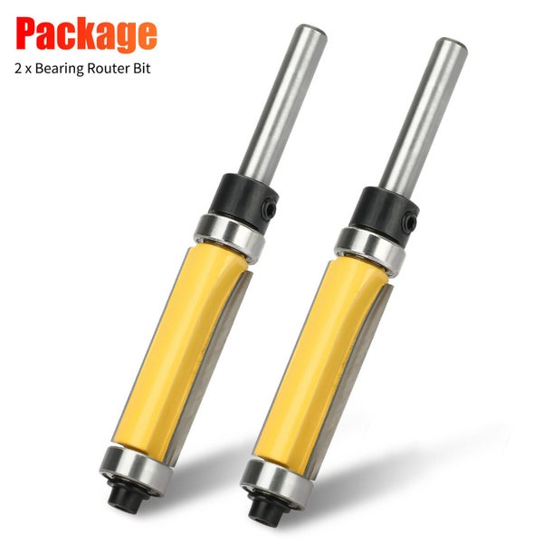 Woodworking Flush Trim Router Bits Top and Bottom Bearing 2PCS Carousel 9