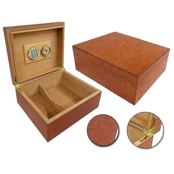 Hand -made wooden cigar box cigar box with humidity meter accessories Carousel 5