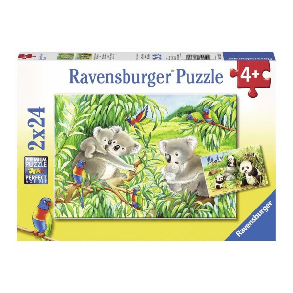Ravensburger Sweet Koalas and Pandas Puzzle 2 x 24pc Carousel 1