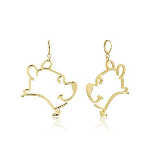 Disney Couture Kingdom - Winnie the Pooh - Outline Drop Earrings Yellow Gold Carousel 1