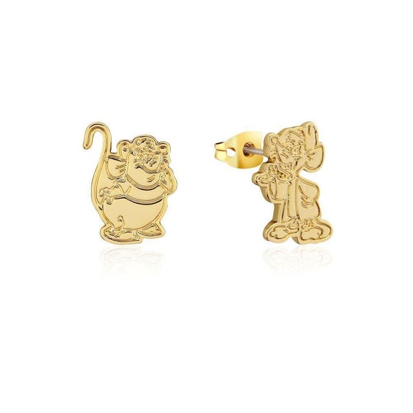 Disney Couture Kingdom - Cinderella - Jaq & Gus Stud Earrings Yellow Gold Carousel 1