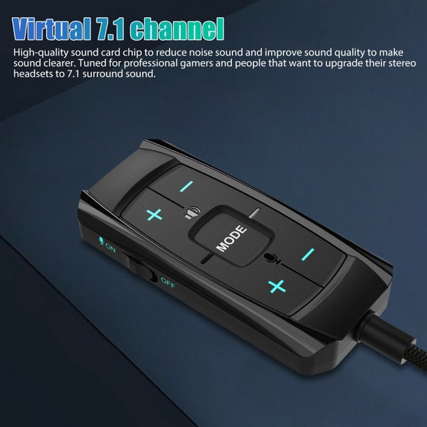 External USB Sound Card Audio Adapter 7.1 Stereo 3.5mm for Headset Mic PC PS4/5 Carousel 2
