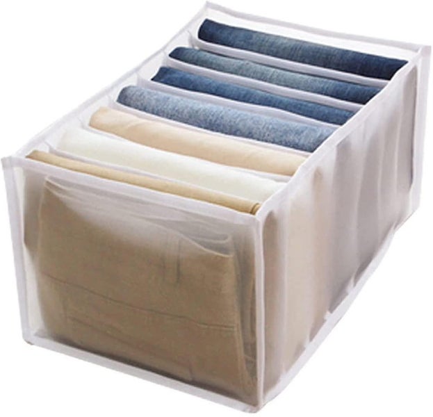 7 Grids Washable Wardrobe Clothes Organizer,jeans Compartment Storage Box Carousel 1