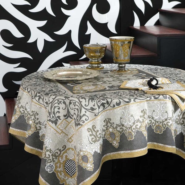 Beauville Adagio Tablecloth Grey 170x240cm Carousel 1