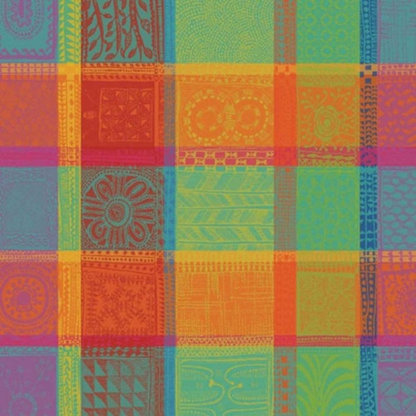 Garnier-Thiebaut Mille Wax Creole Tablecloth 180x180cm Carousel 1