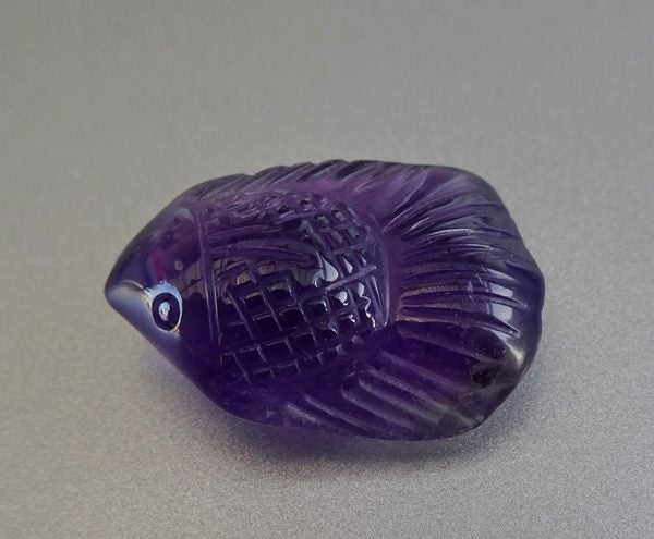 11.79CT UNHEATED SPLENDID FANCY CARVING 100% NATURAL PURPLE AMETHYST Carousel 1