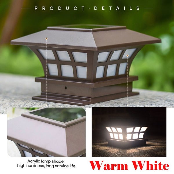 Fence Post Cap Solar Lights Outdoor Lamp Warm White 2004030 Carousel 2