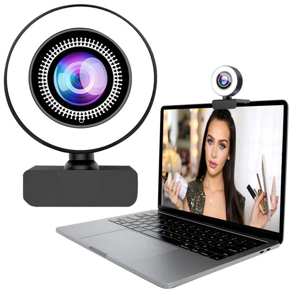 Webcam with Ring Light and Dual Microphone Carousel 1